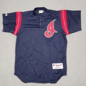 Cleveland Indians Batting Practice Jersey Mens Medium Blue Majestic MLB Baseball